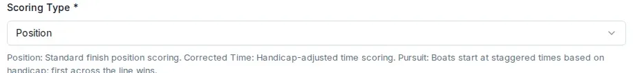 The Scoring Type field set to Position.