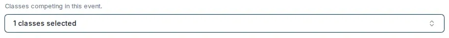The class picker with one class selected.