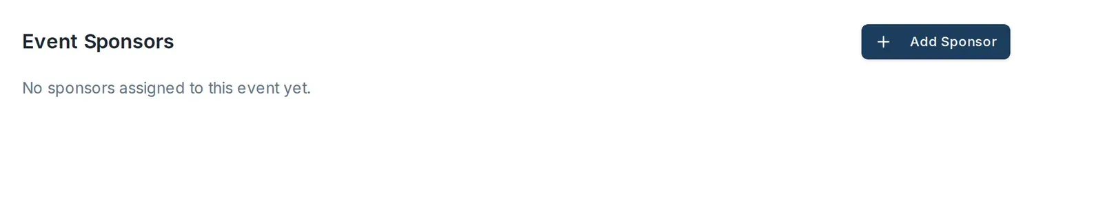 The Event Sponsors tab with the Add Sponsor button.