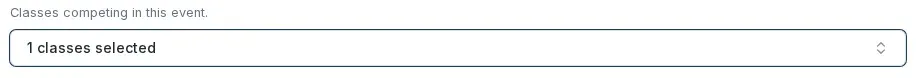 The class picker in Competition Setup, showing one class selected.