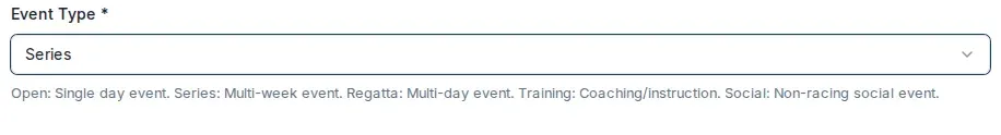 The Event Type field set to Series.