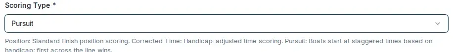 The Scoring Type field set to Pursuit.