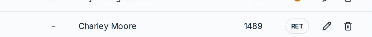 A results row showing a code in the Status column.